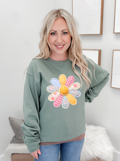 Flower Power Patchwork Graphix Pullover / Hoodie