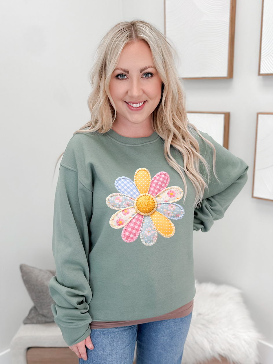 Flower Power Patchwork Graphix Pullover / Hoodie