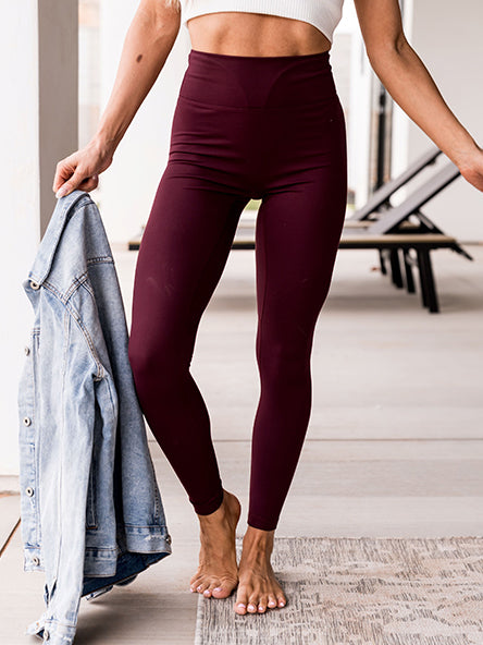 Game Changer Leggings in Wine by Ampersand Ave