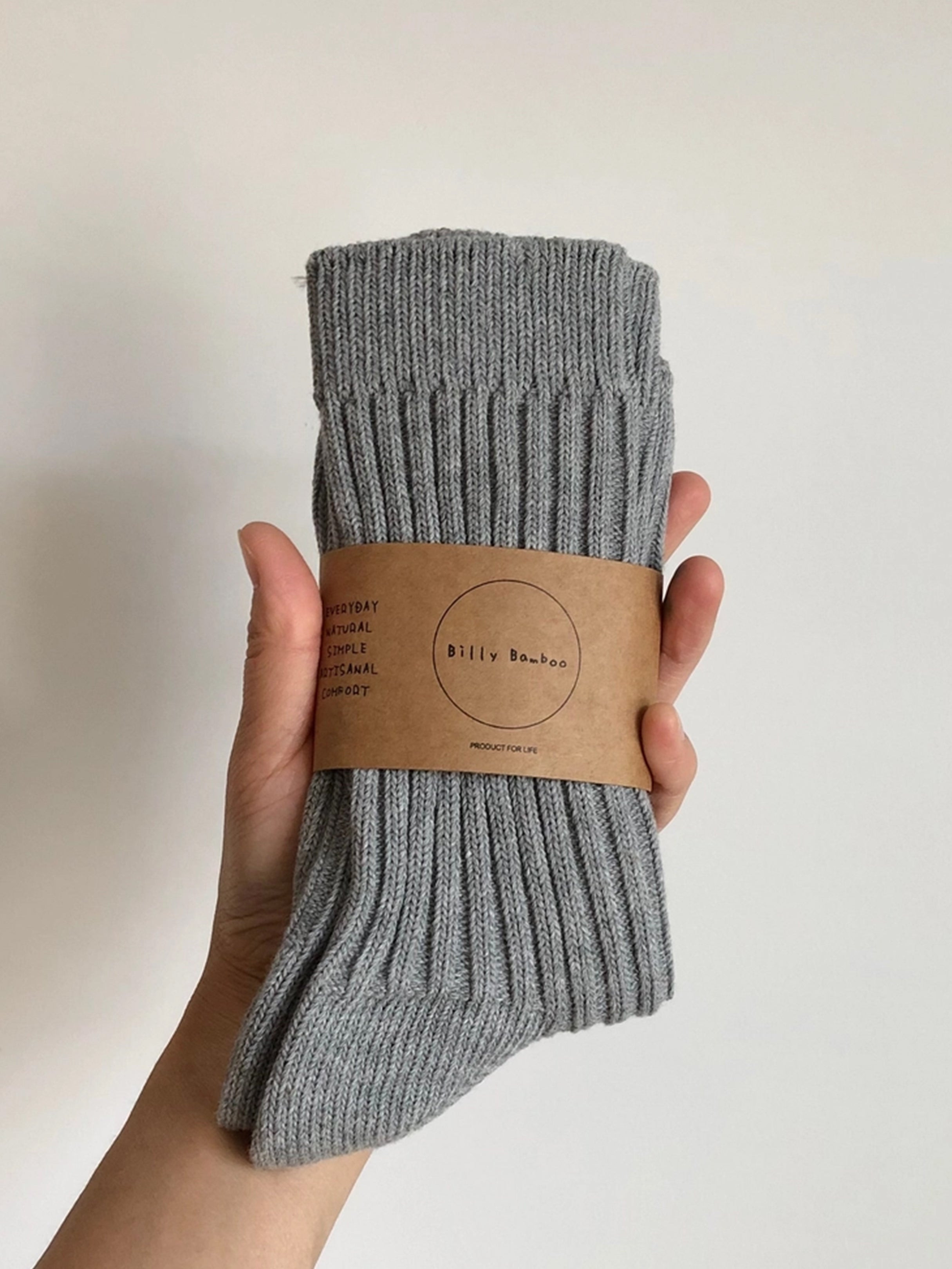 Ribbed Cotton High Socks