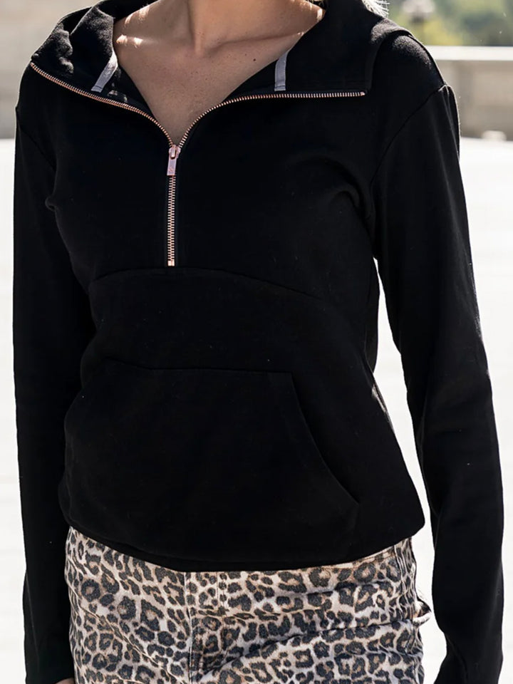 Halfzip Sweatshirt in Midnight Rose by Ampersand Avenue