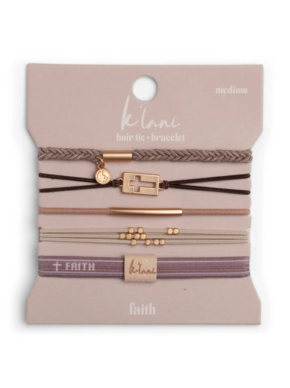 Faith Hair Tie Bracelet Set by K'lani
