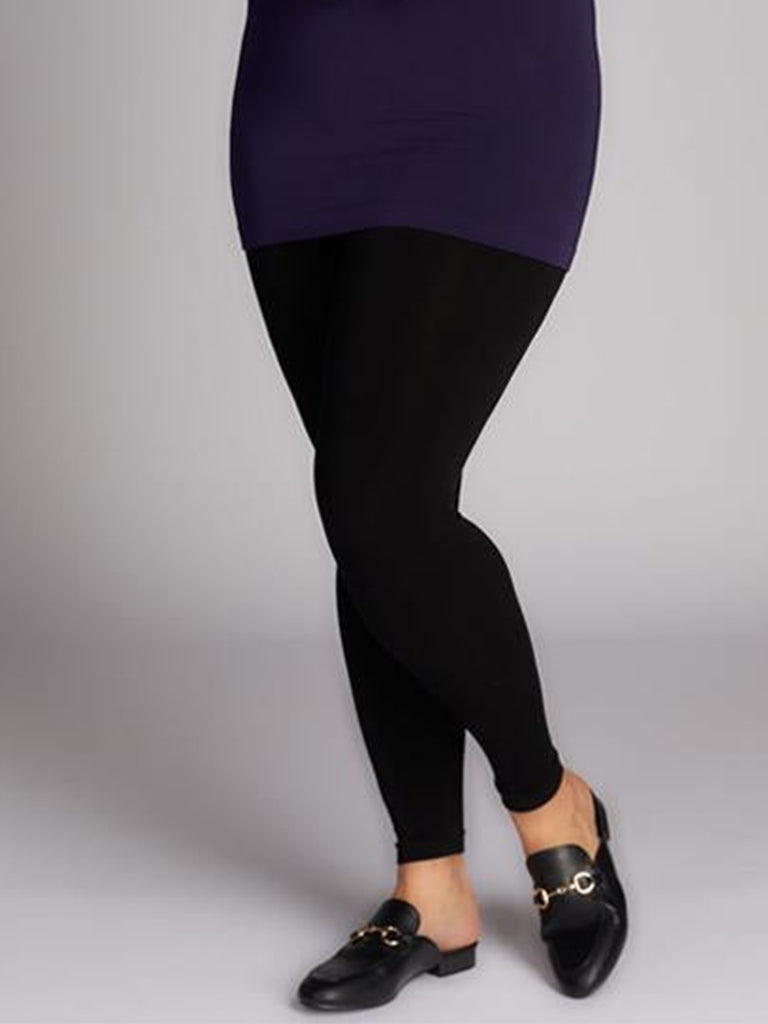 Curvy Bamboo High Waisted Full Length Leggings by C'est Moi