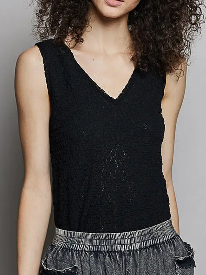 Rowan Lace Tank in Black by Pol - L/O Small