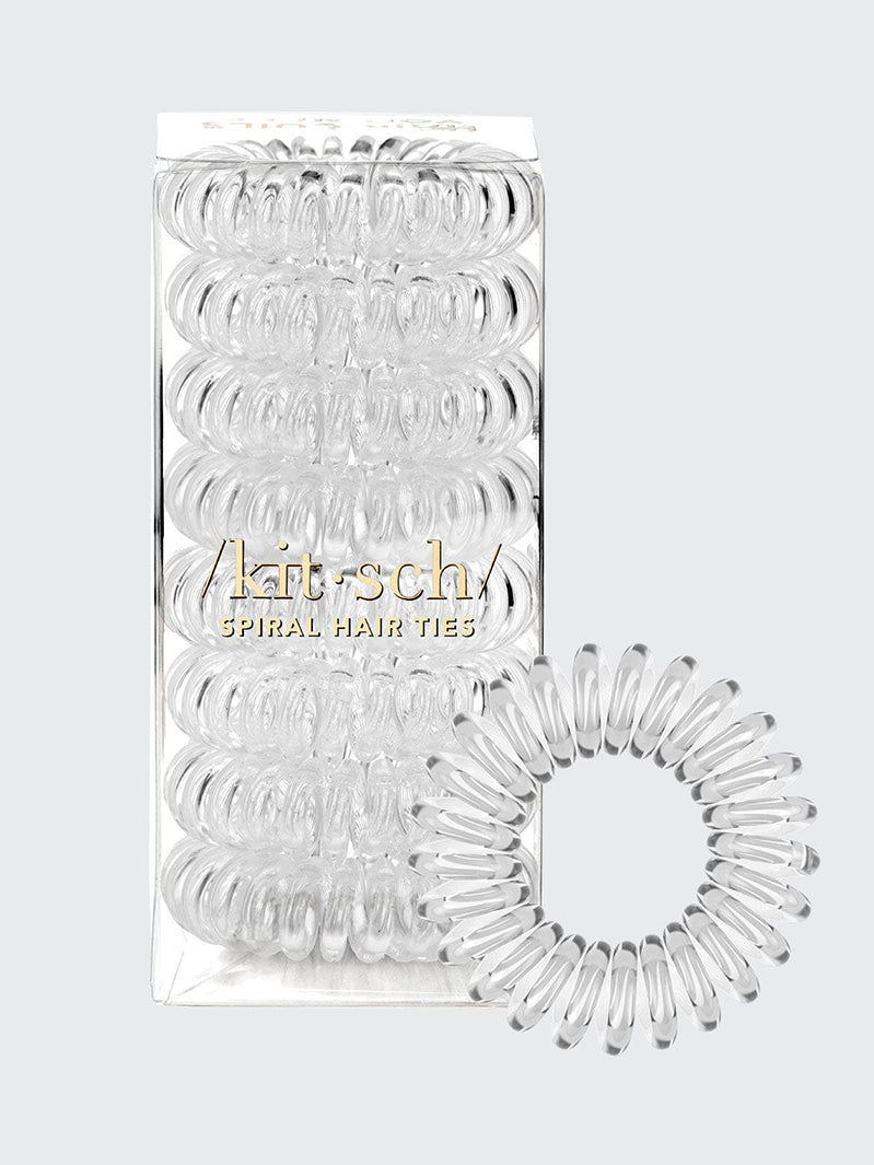 Kitsch Spiral Hair Ties 8 Pack in Clear