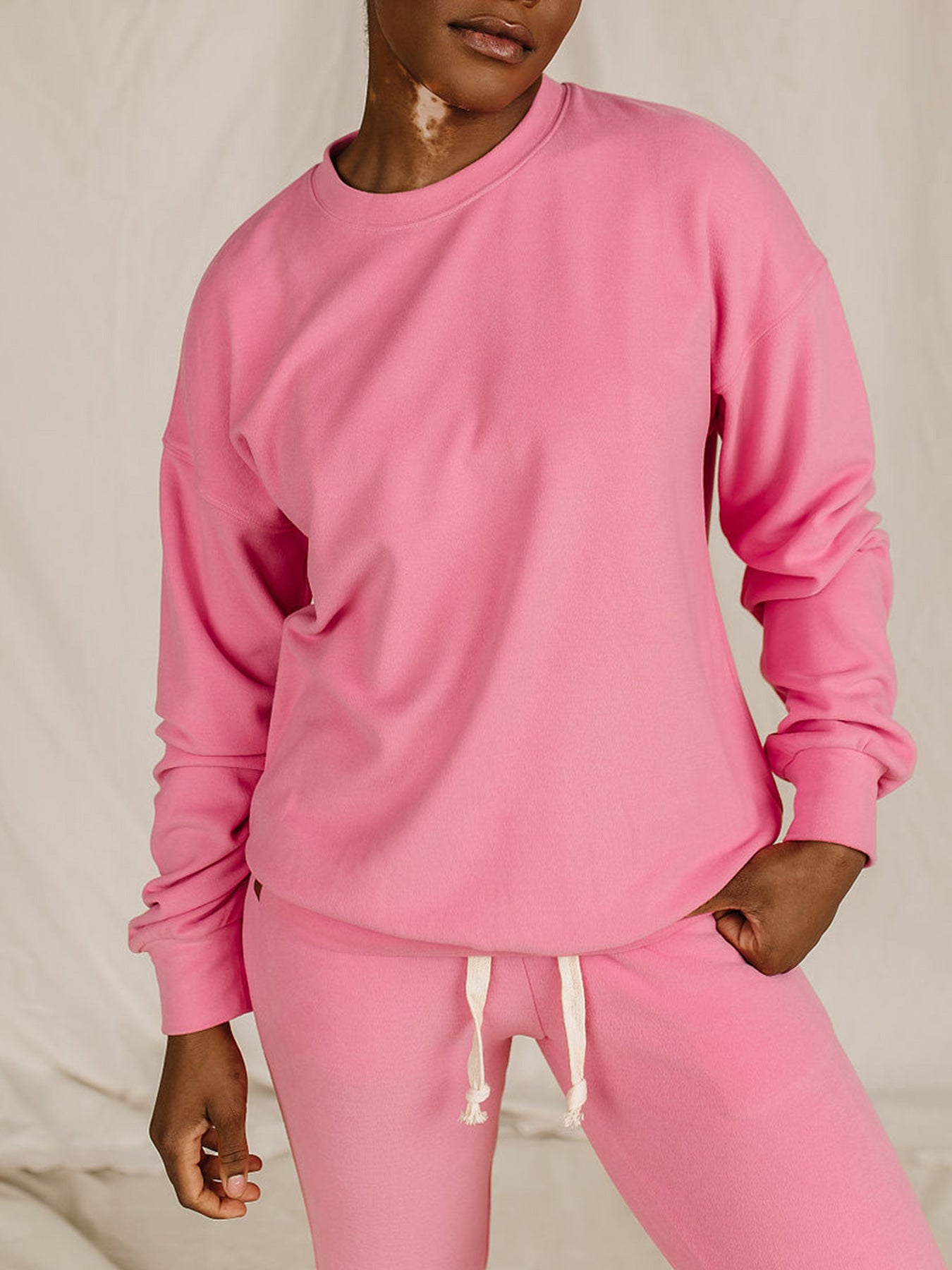 Pink Tulip Performance Fleece University Pullover by Ampersand Ave
