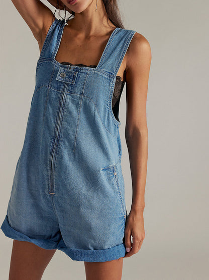 Jude Shortalls in Light Indigo by Free People