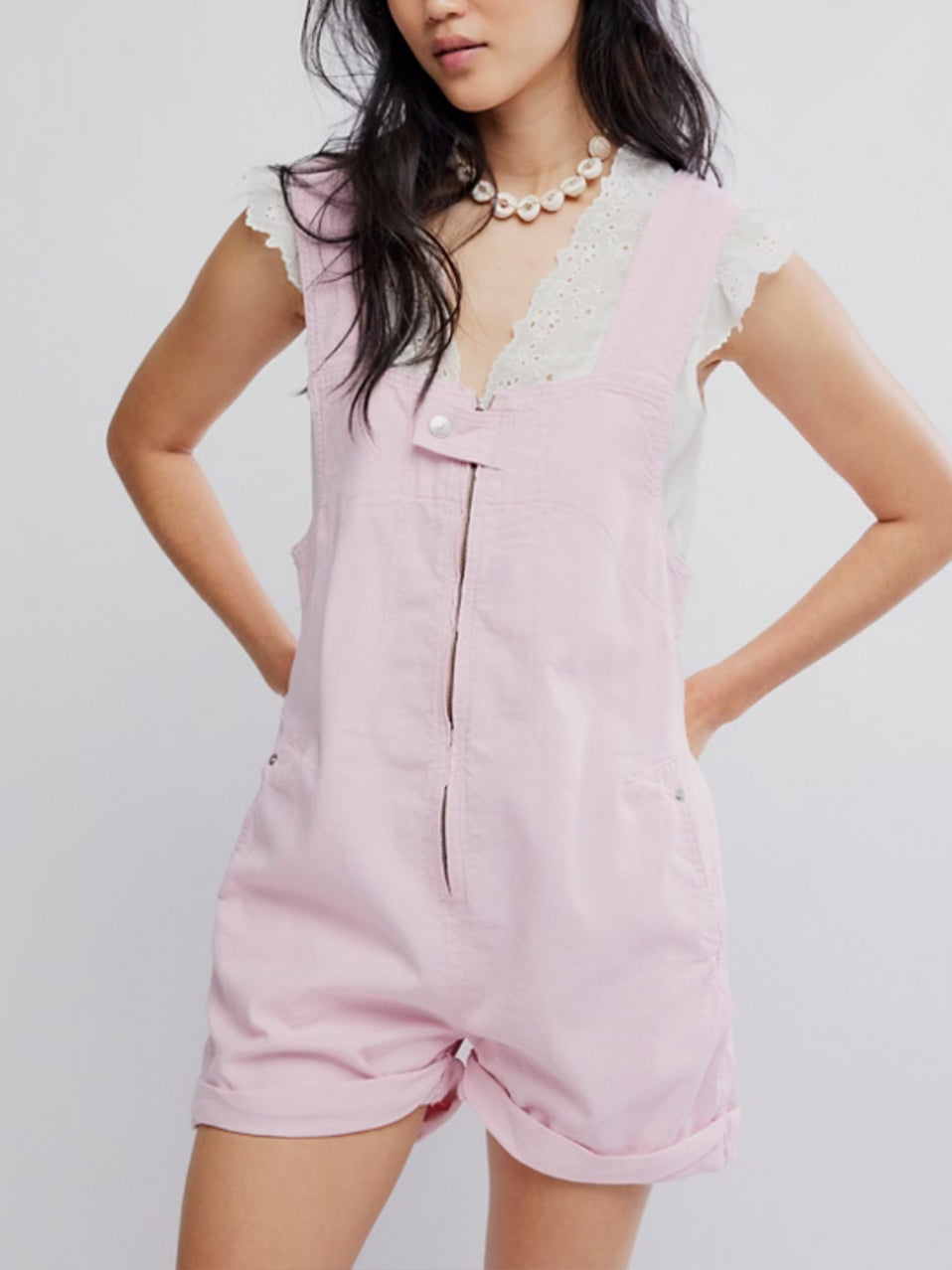 Jude Shortalls in Pink Parfait by Free People