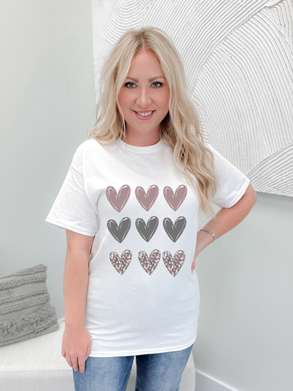 Mauve Heart Stamp Graphix Tee