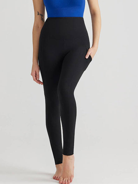 Pocket Full Length Tummy Control Legging in Black