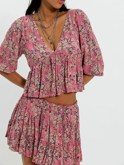 Calla Lily Printed Mini Skirt Set by Free People
