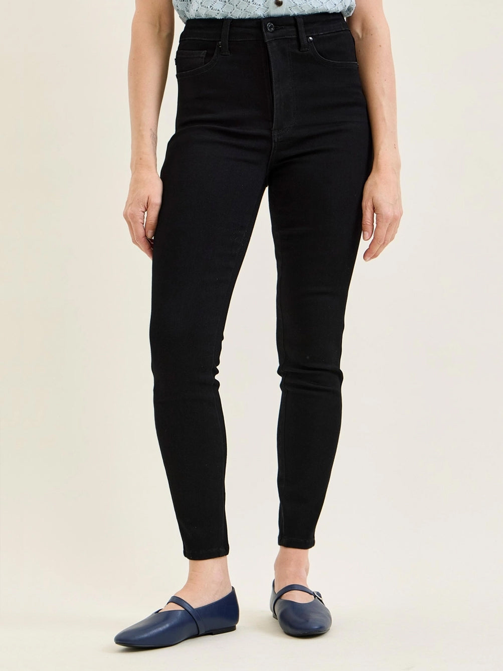 Sienna Skinny Tummy Control High Waist Jean in Black by Judy Blue
