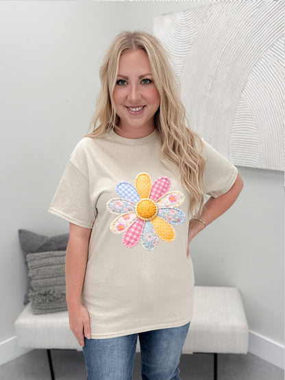 Flower Power Patchwork Graphix Tee