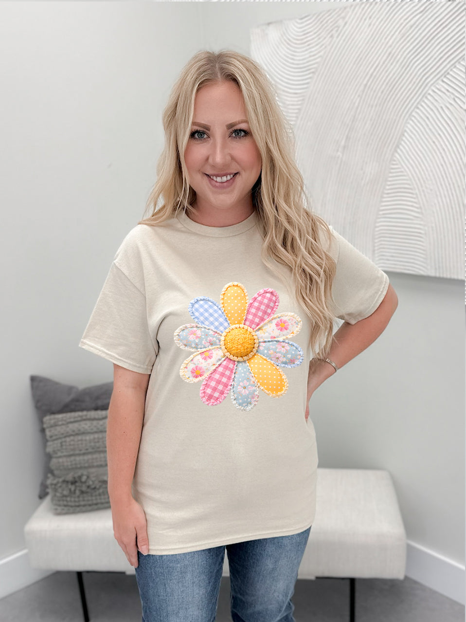 Flower Power Patchwork Graphix Tee