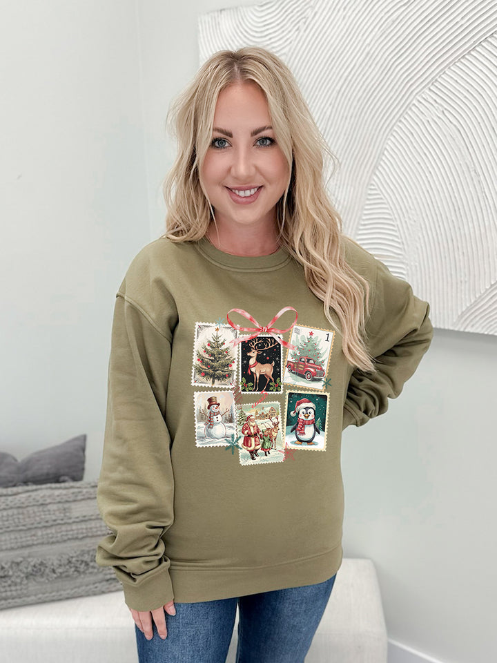 Christmas Postage Stamp Graphix Pullover / Hoodie