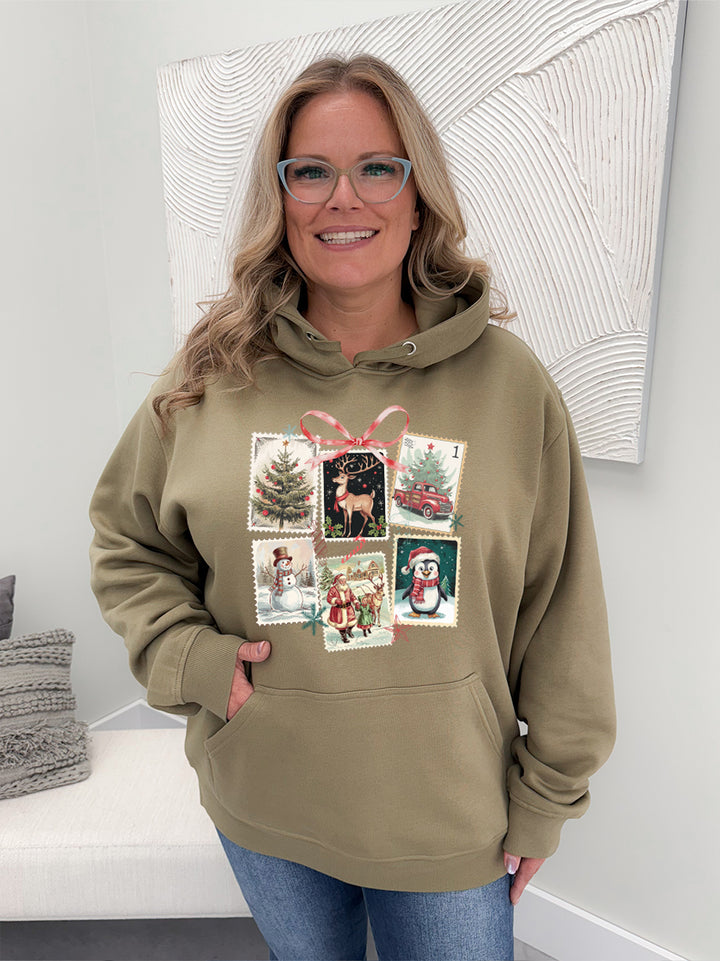 Christmas Postage Stamp Graphix Pullover / Hoodie
