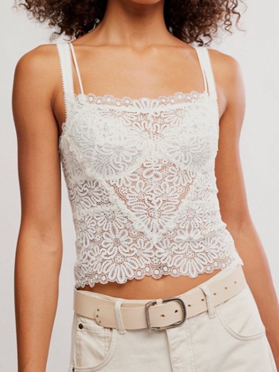 Love and Lace Cami in Clean Ivory by Free People