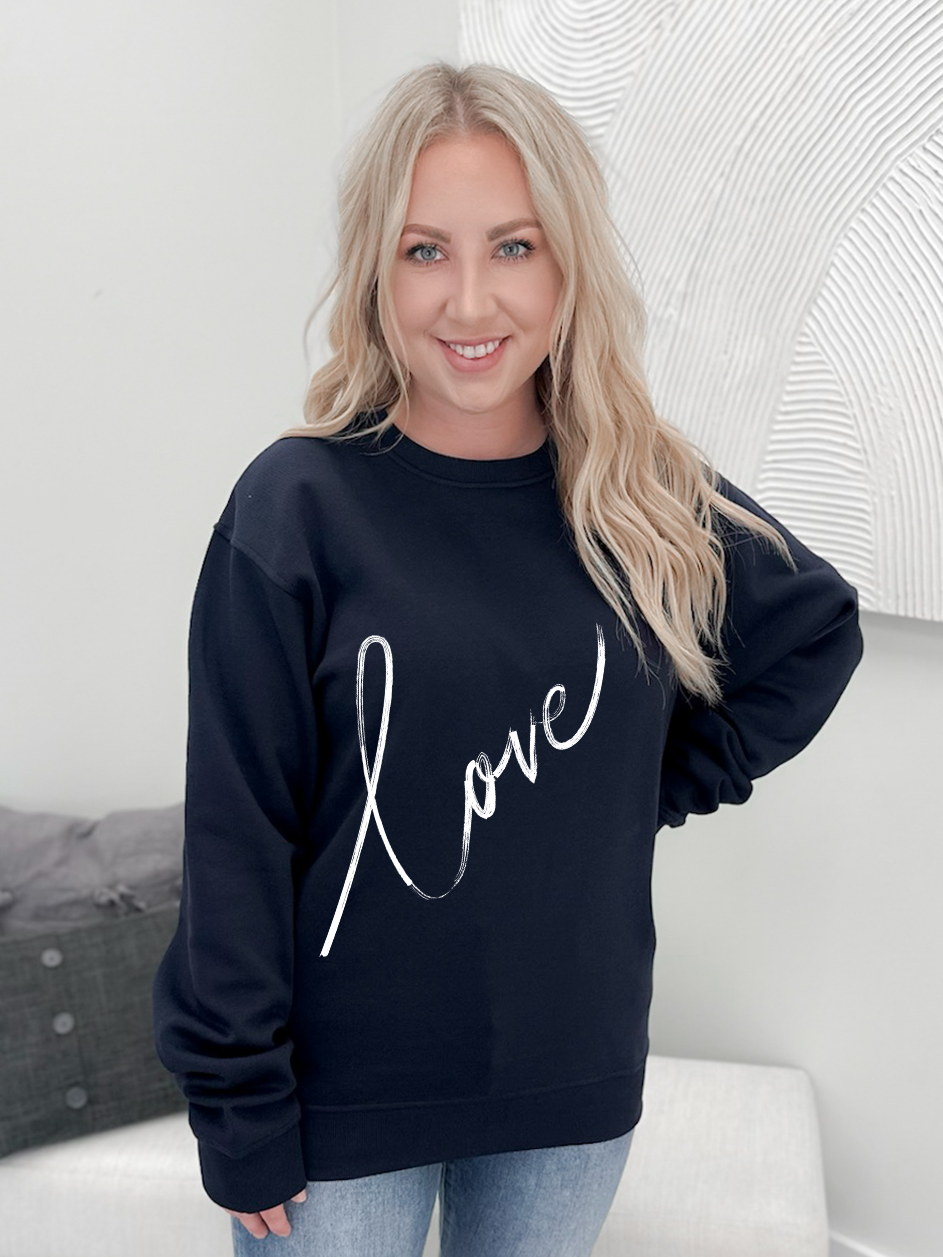 Love Pullover Navy - X-Large