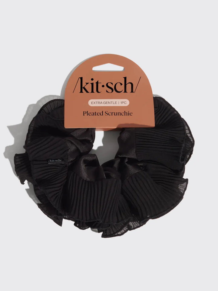 Pleated Scrunchie in Halloween Black