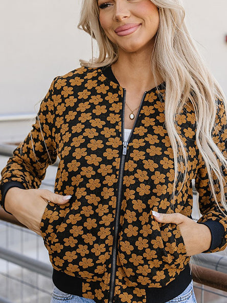 Flowerbomb-er Jacket in Mustard by Ampersand Ave