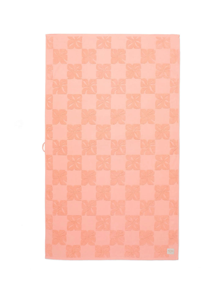Beach Towel in Pua Check Peachy by ALOHA