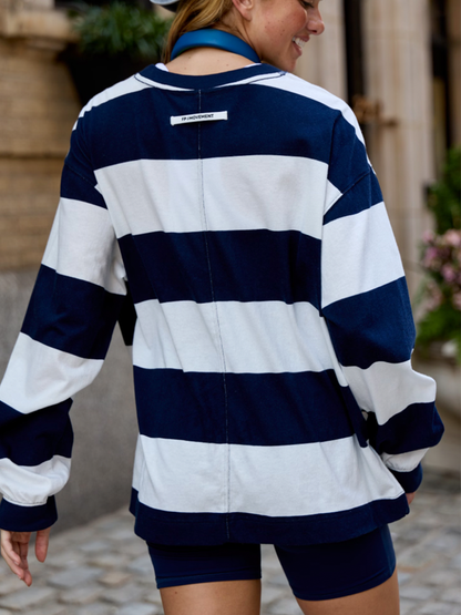 Printed Hustle Layer in White/Navy by Free People