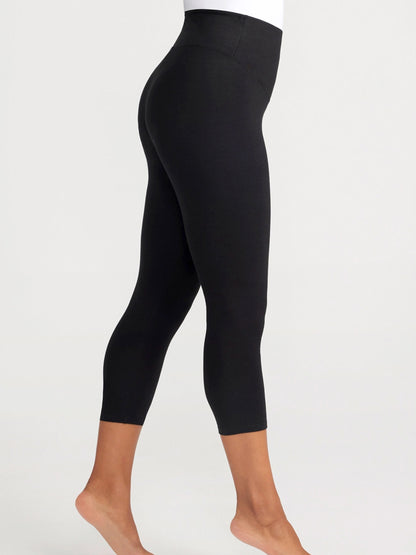 Cropped Tummy Control Legging in Black