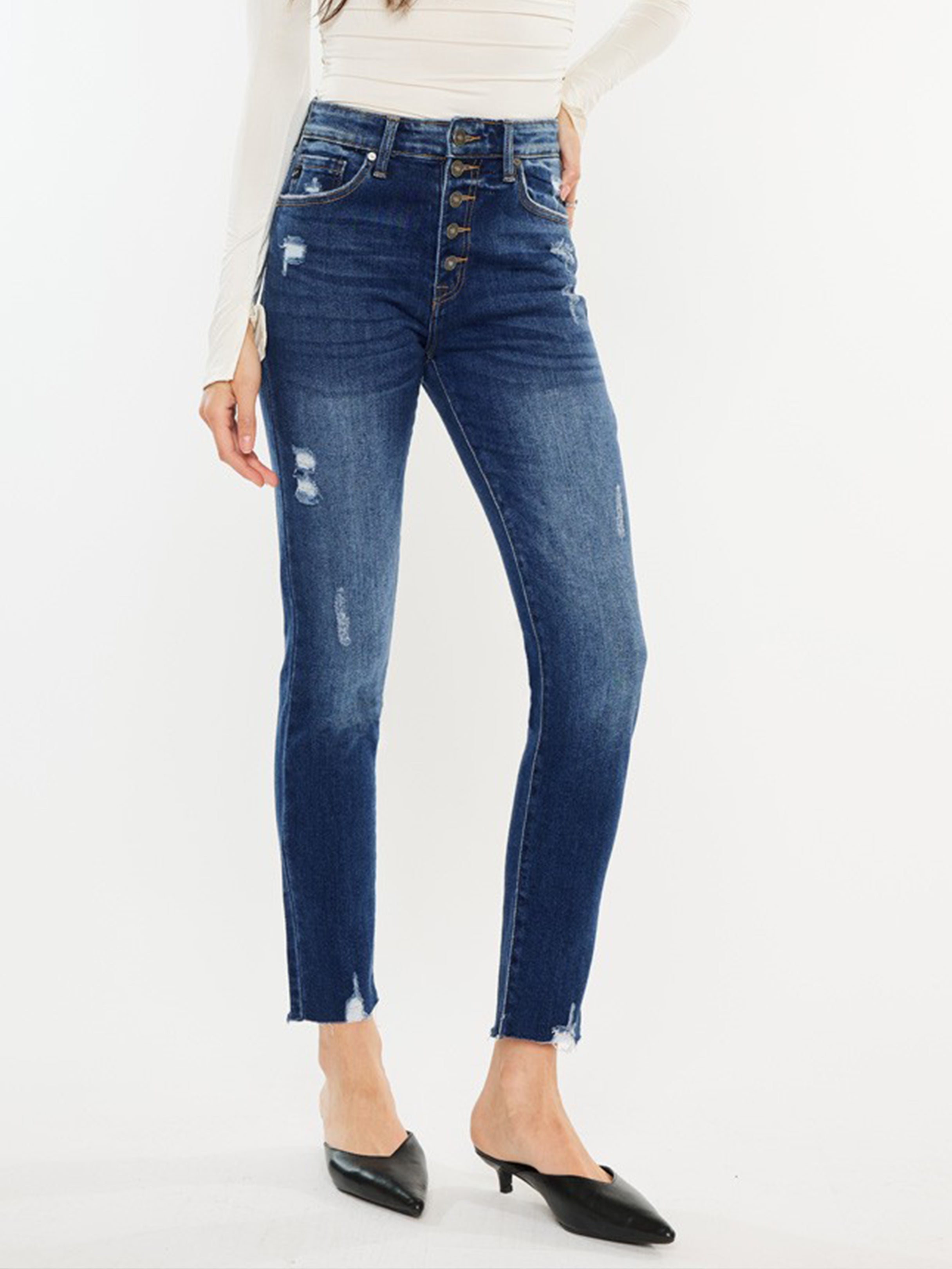 Cigarette Fit Jeans by Kancan