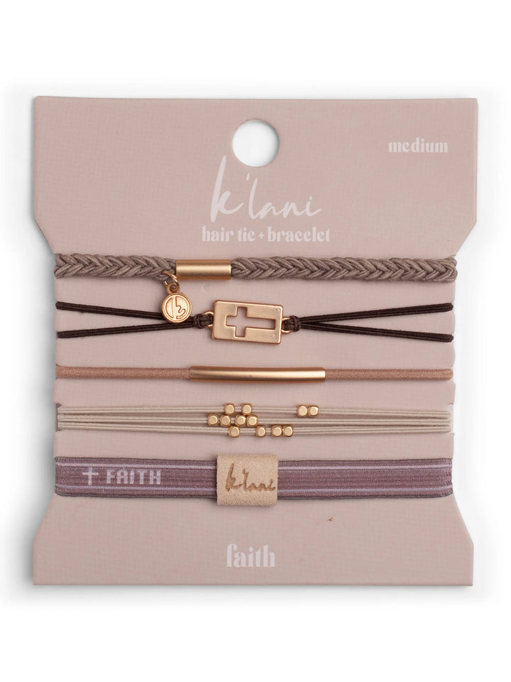 Faith Hair Tie Bracelet Set by K'lani