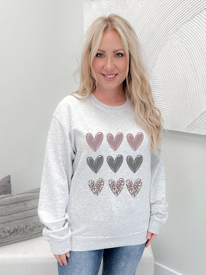 Mauve Heart Stamp Graphix Pullover / Hoodie