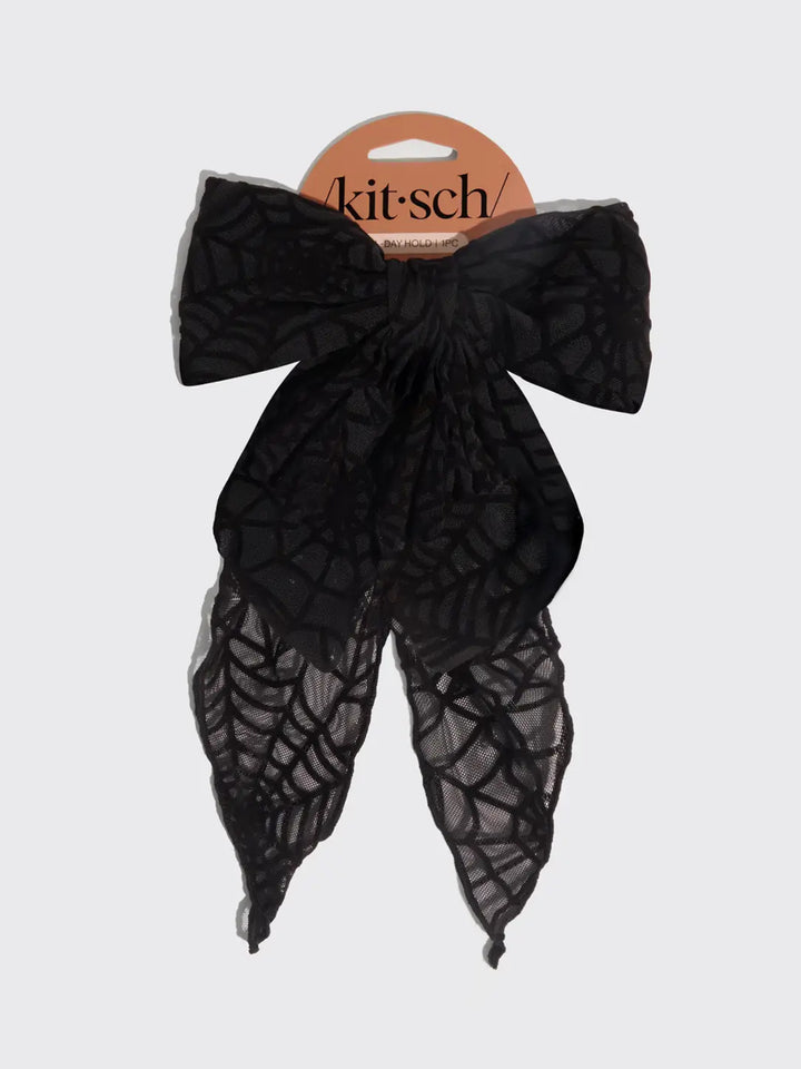 Oversized Bow Hair Clip- Spiderweb