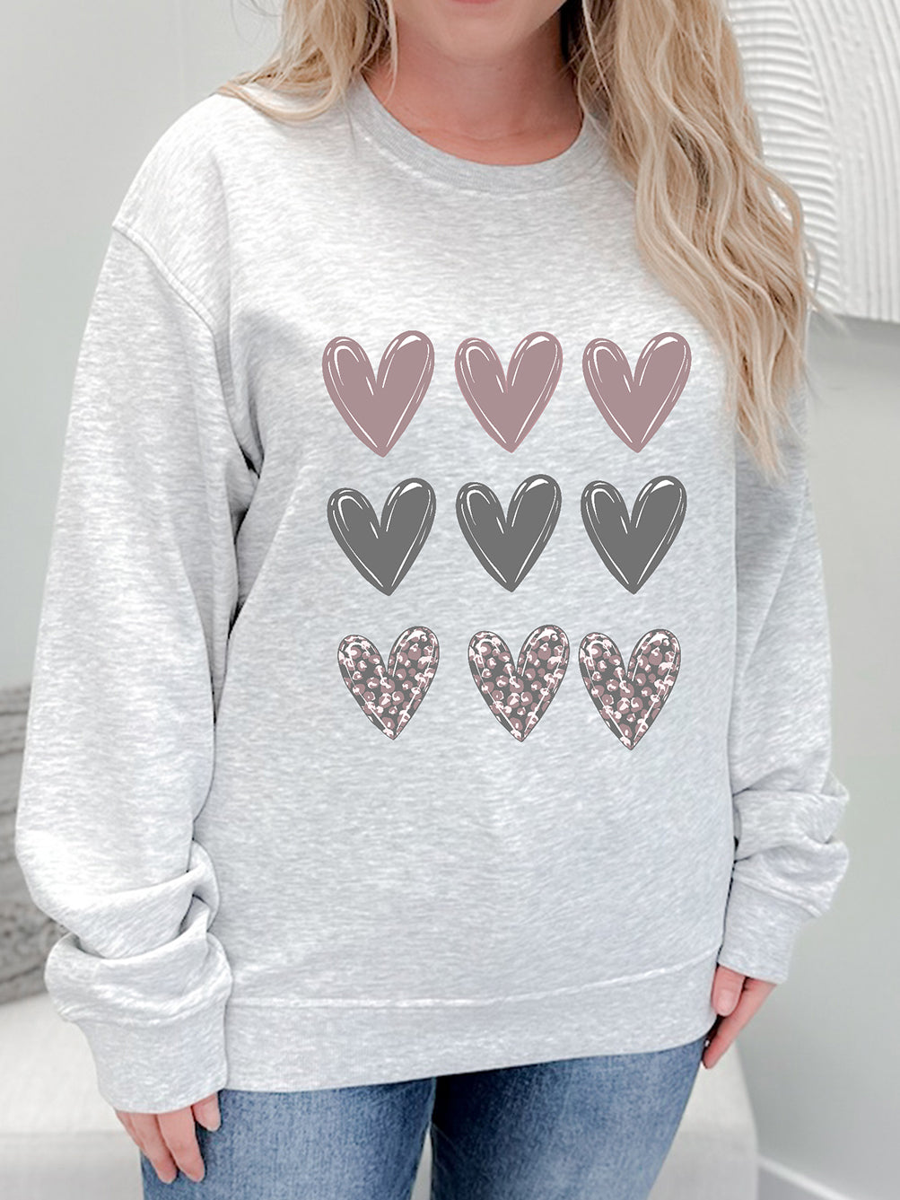 Mauve Heart Stamp Graphix Pullover / Hoodie