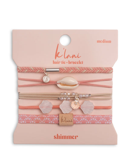 Shimmer Hair Tie Bracelet Set by K'lani