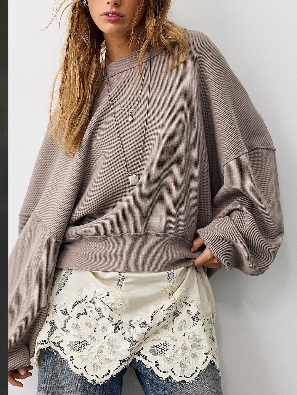 We The Free Skyline Thermal in Petrified Wood by Free People