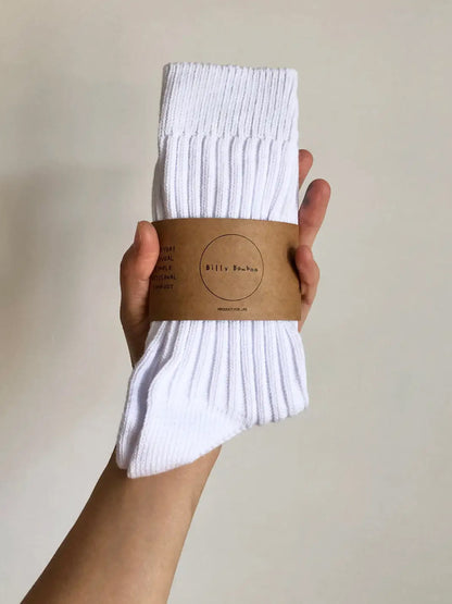 Ribbed Cotton High Socks