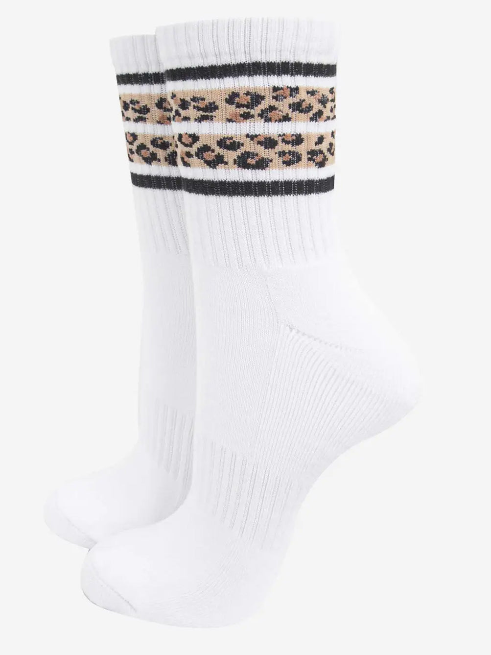 Sporty Socks in White Leo