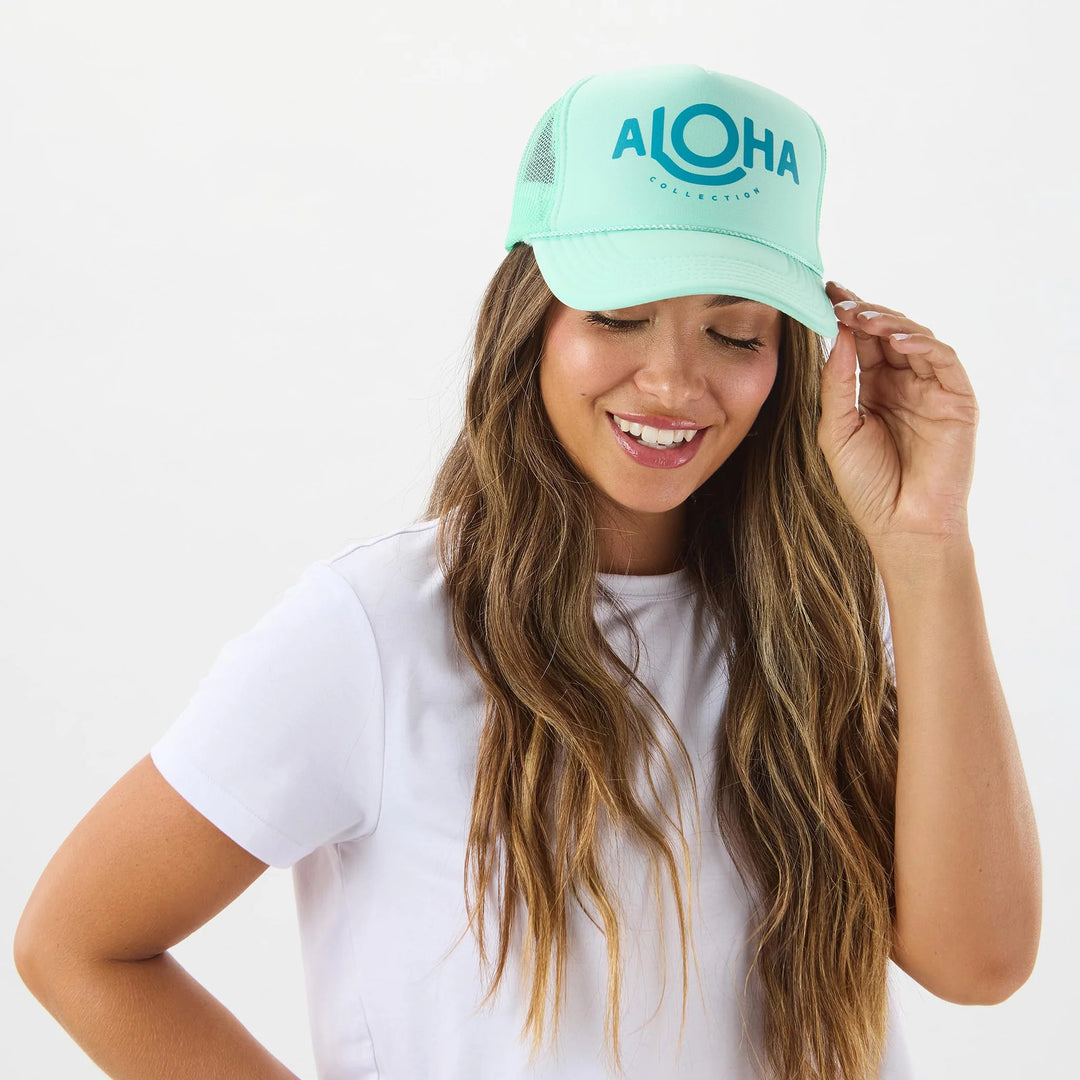 ALOHA Trucker Hat in Seafoam by ALOHA