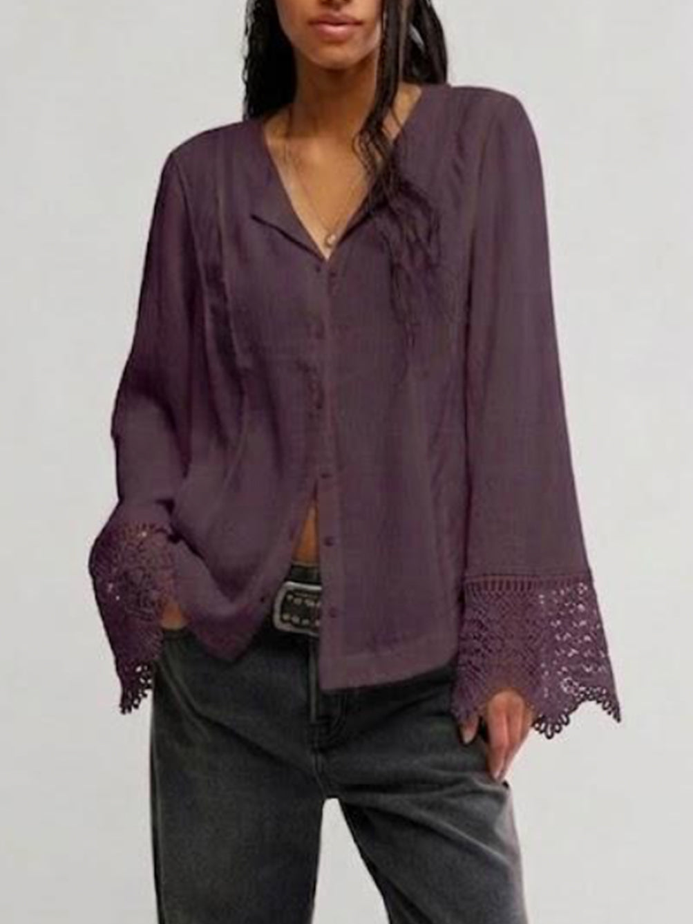 Donni Blouse in Italian Plum by Free People