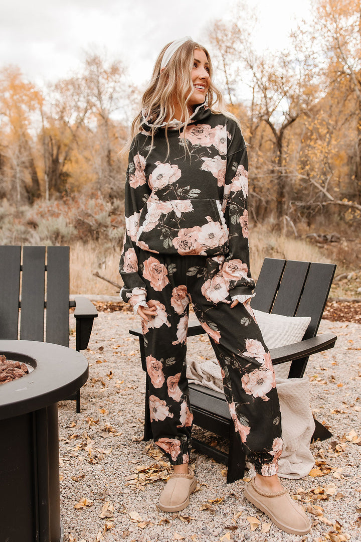 Blush & Blooms Lace Pocket Joggers by Ampersand Ave