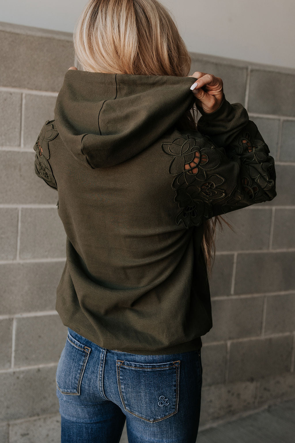 Love Story University Hoodie in Olive by Ampersand Ave