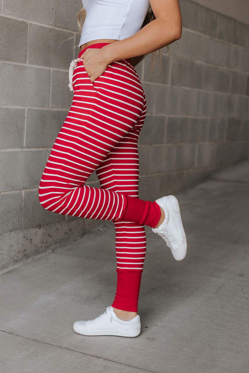 Peppermint Stripe New & Improved Joggers by Ampersand Ave