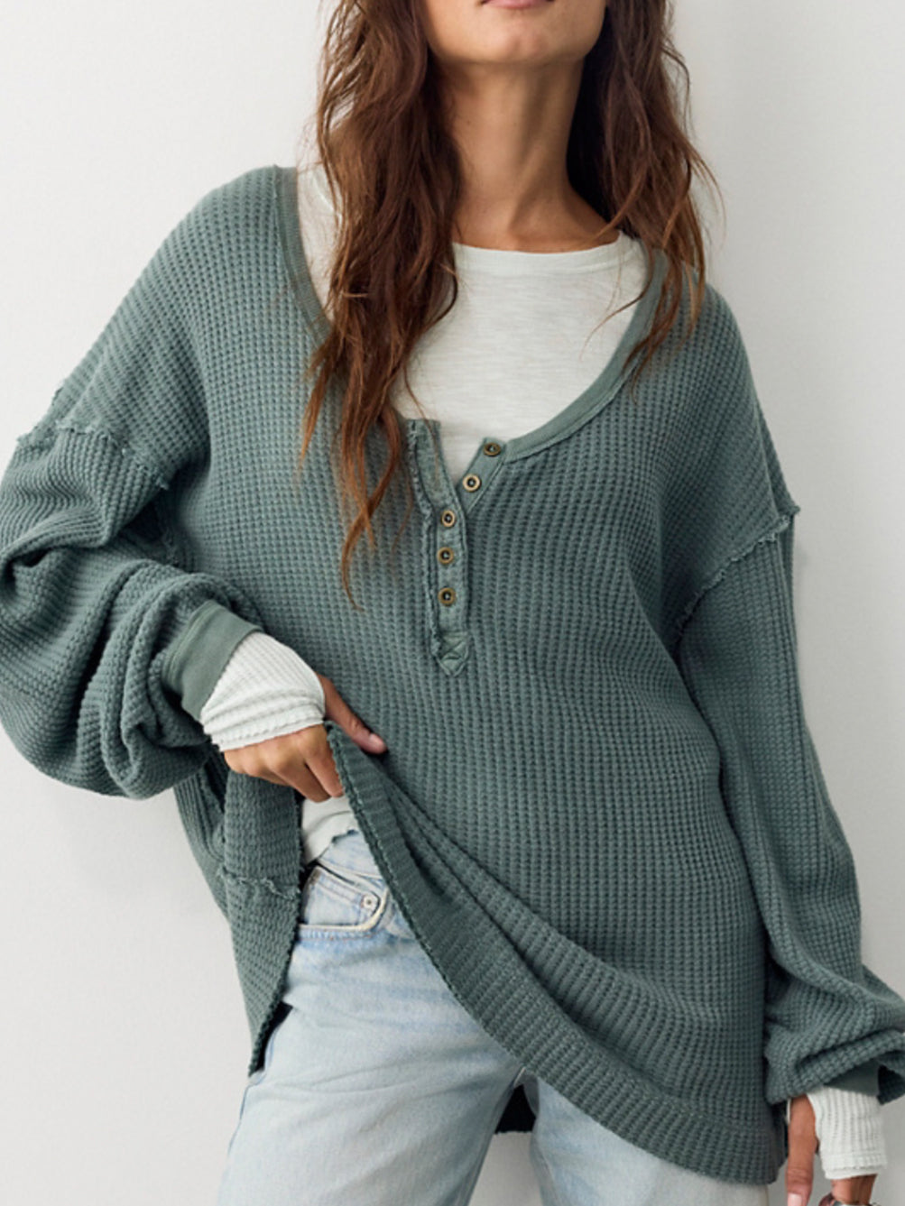 Montreal Oversized Thermal Henley by Free People