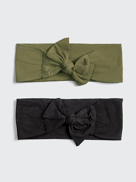 Cotton Adjustable Headband Set in Moss by Kitsch