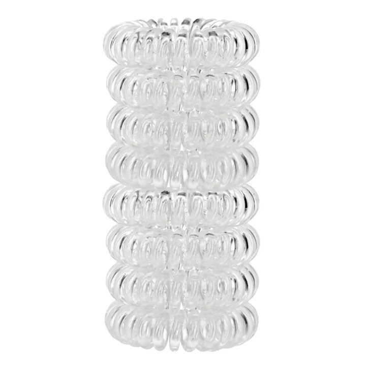 Kitsch Spiral Hair Ties 8 Pack in Clear