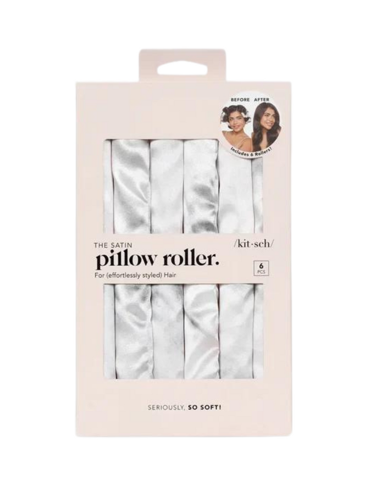 Kitsch Satin Heatless Pillow Rollers in Marble